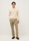 Pantaloni chino in cotone elasticizzato beige regular fit_0