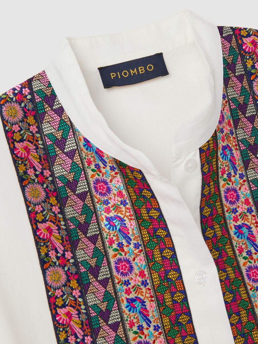 Shirt with Multicolor Piombo Details_5