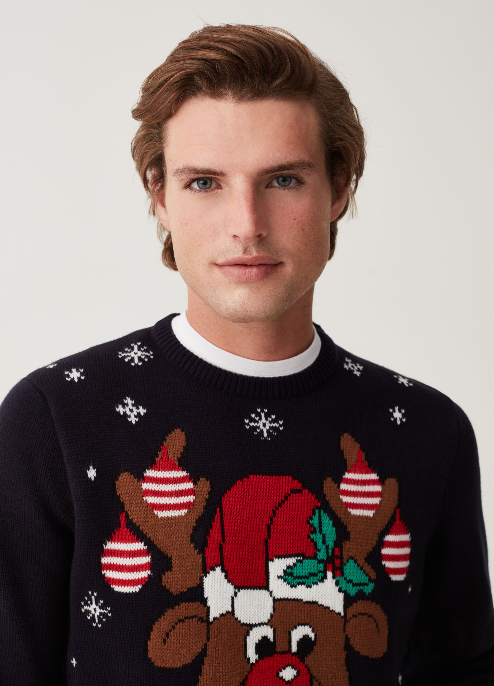 Christmas Jumper con Renna Rudolph jacquard da Uomo OVS