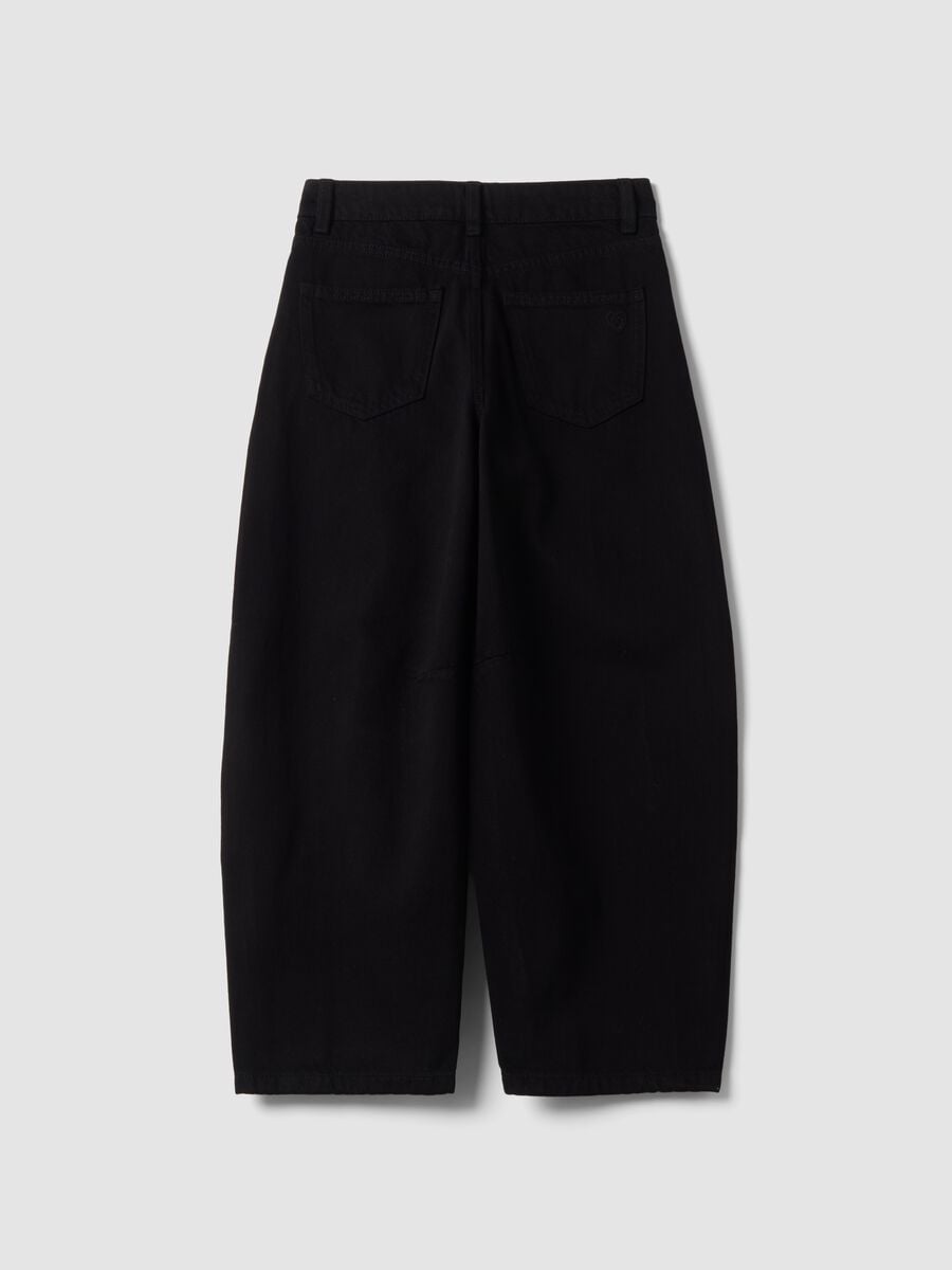Black pure cotton baggy-fit trousers_5