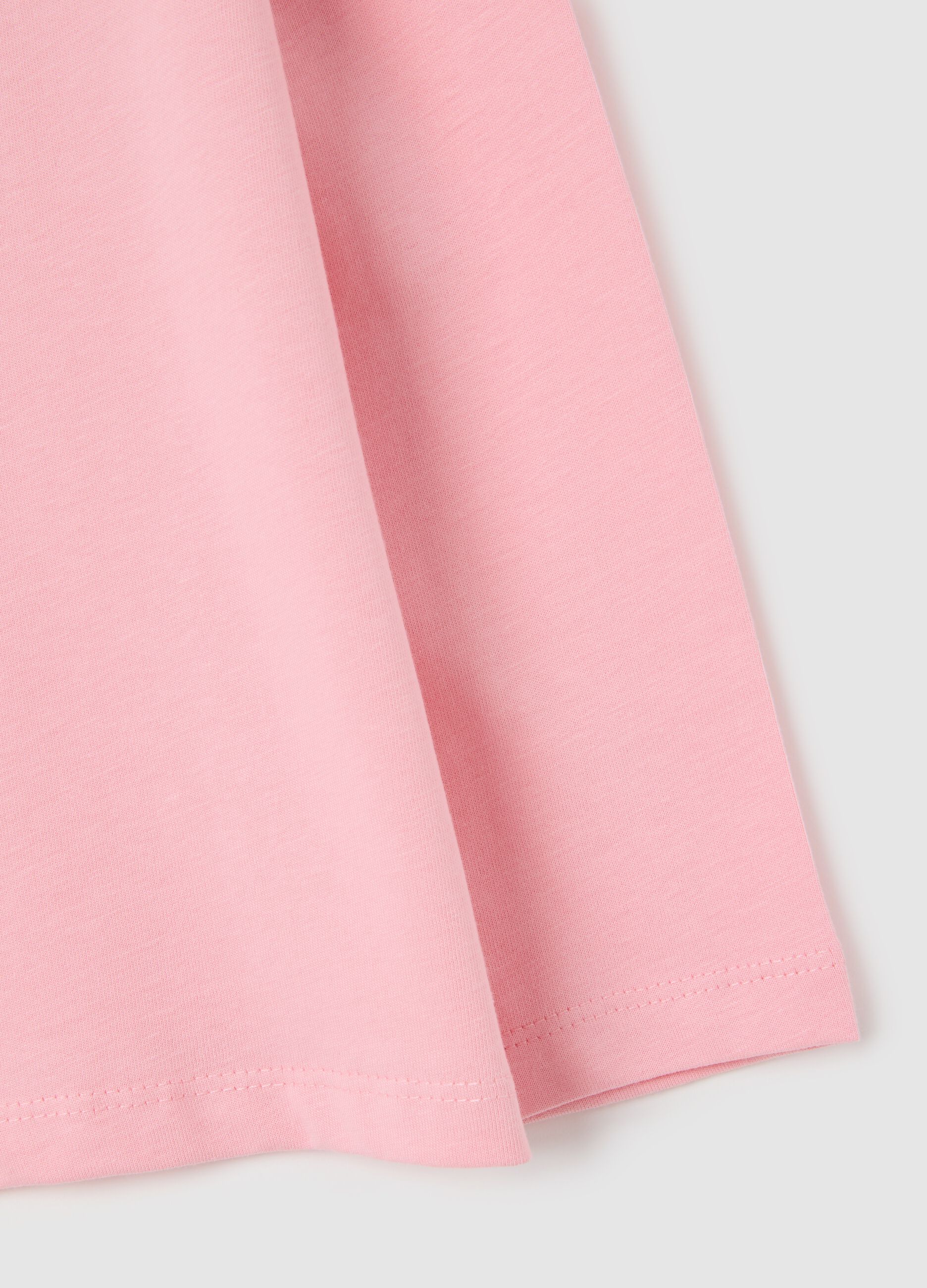 Girls' pure cotton pink regular fit top with print