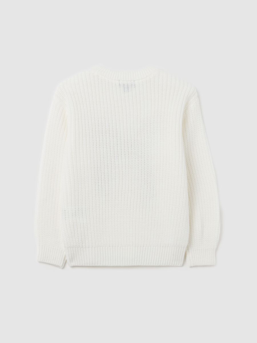 Knit pullover with sequinned bow_1