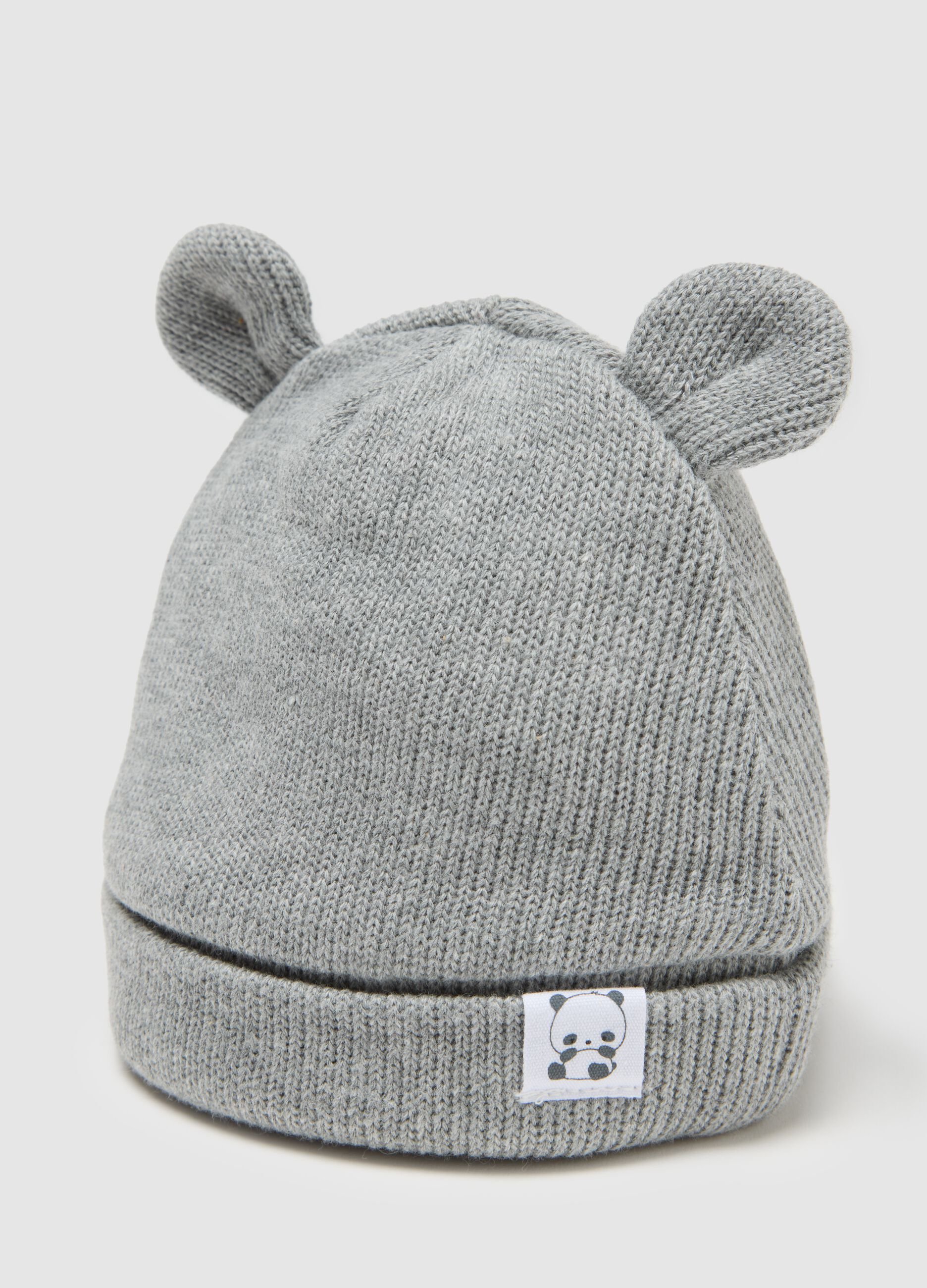 Baby Hat in Grey Cotton Blend