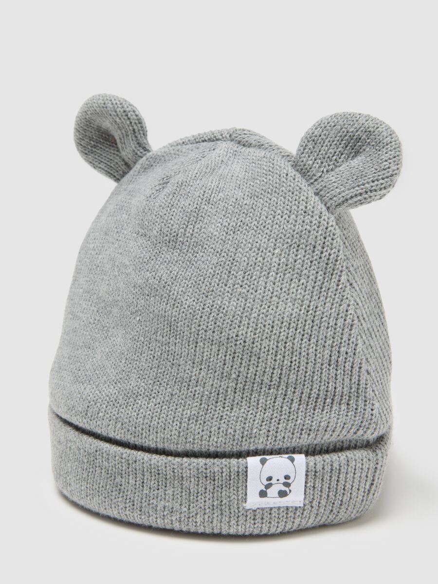 Baby Hat in Grey Cotton Blend_2