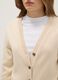 Cardigan beige con scollo a V in puro cotone regular fit_3
