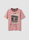 Pink pure cotton T-shirt with Paris print_4