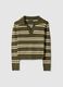 Multicolour striped regular fit jumper with polo collar_4