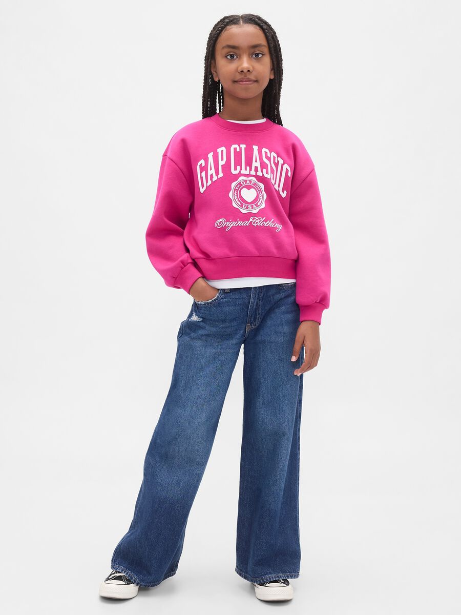 Girls' Pink Crew Neck Sweatshirt_2