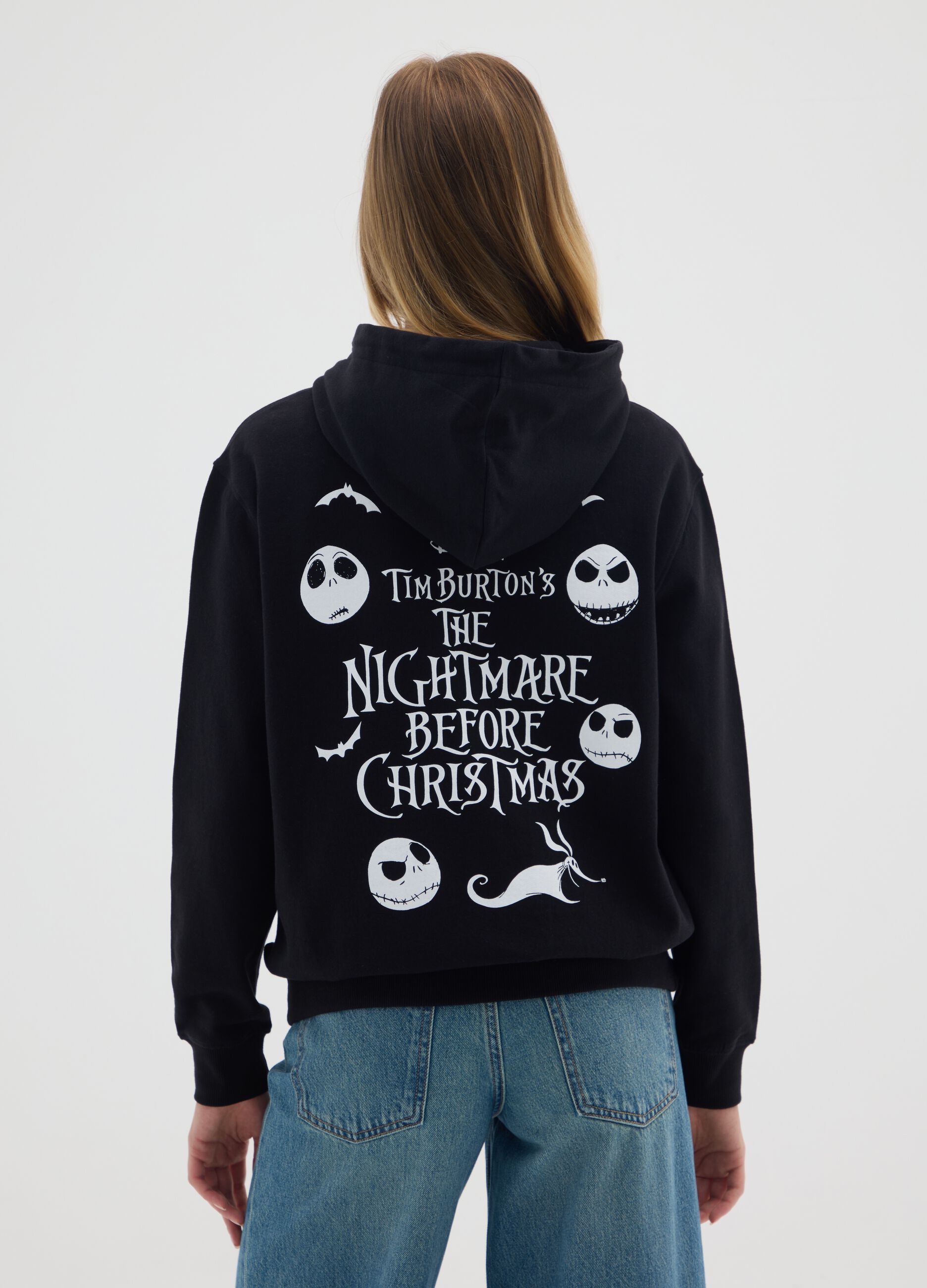 Black pure cotton sweatshirt with print