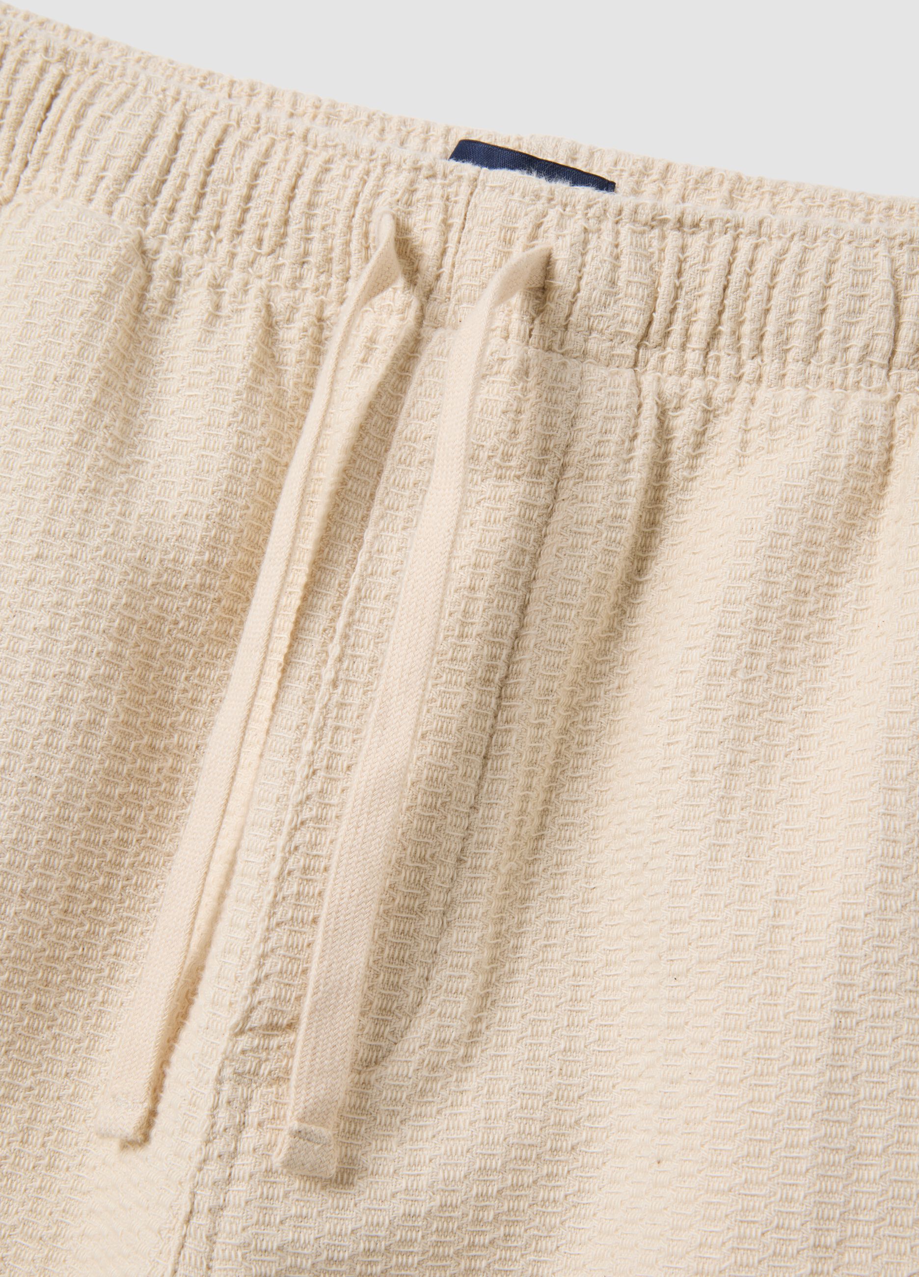 Beige pure cotton Bermuda shorts