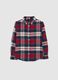 Children's multicolour check regular fit shirt in pure cotton_0