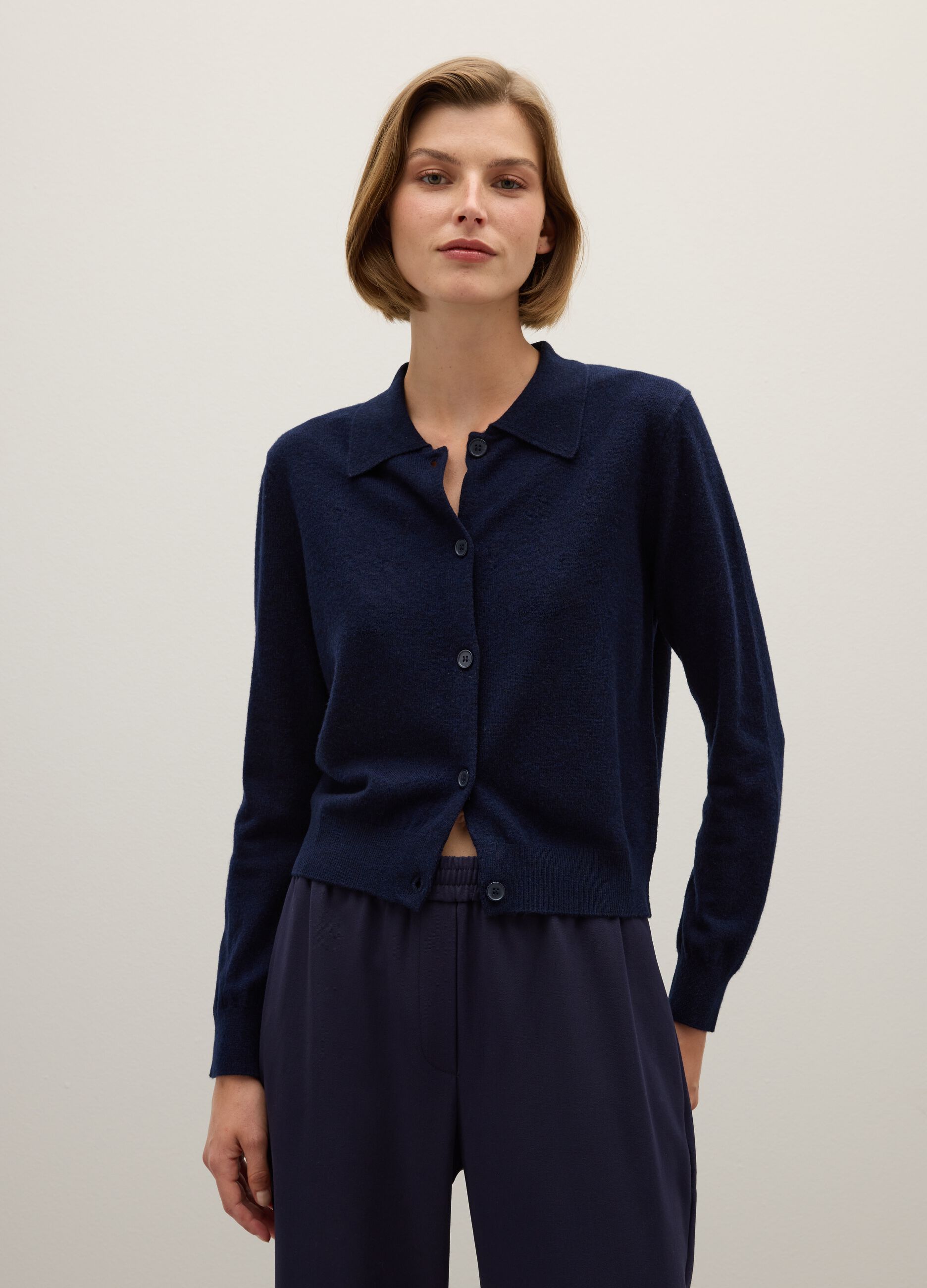 Blue Wool Cardigan