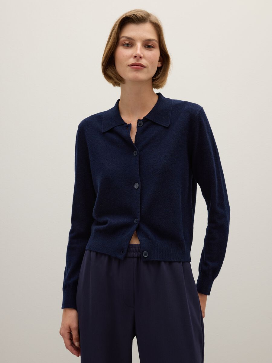 Blue Wool Cardigan_0