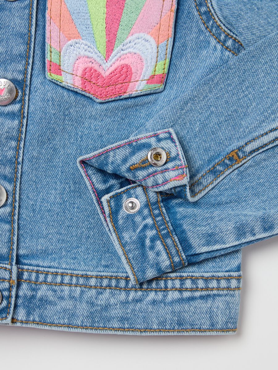 Denim jacket with heart and rainbow embroidery_2