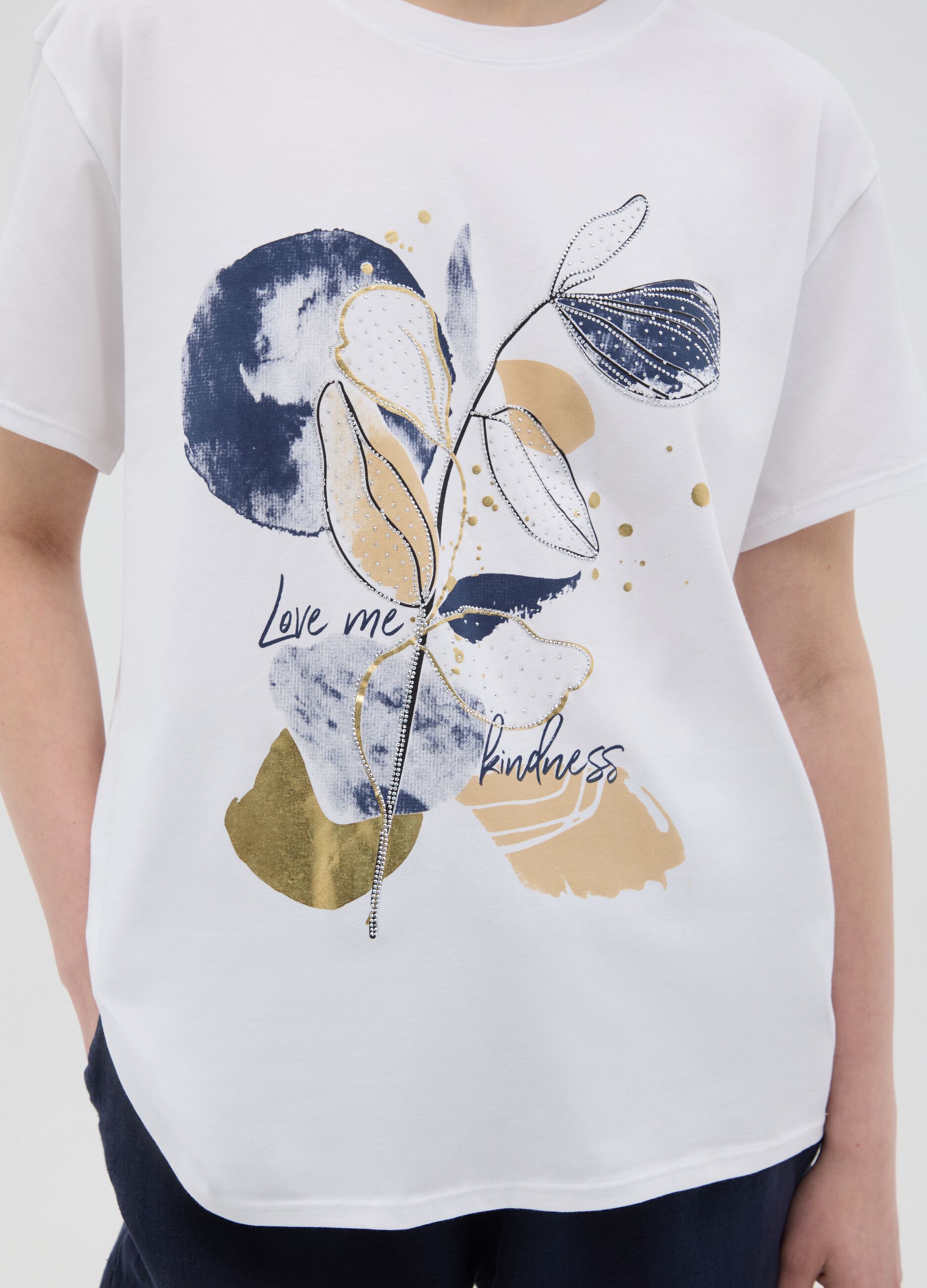 Multicolour regular fit cotton women's T-shirt