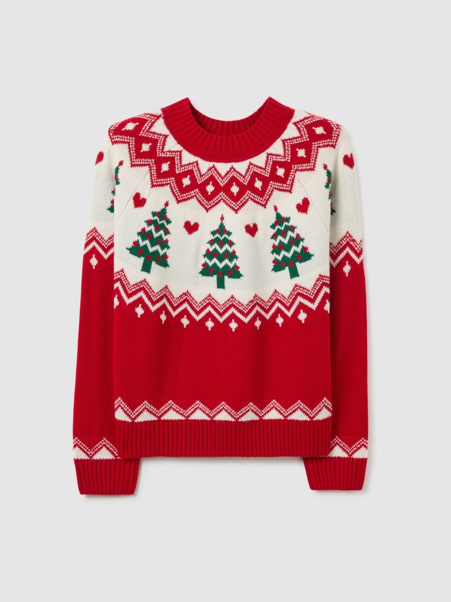 Multicoloured regular fit Christmas crewneck jumper_4