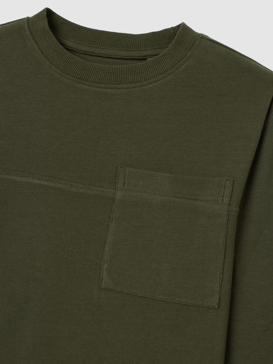 Maglia da bambino in misto cotone elasticizzato verde regular fit_2