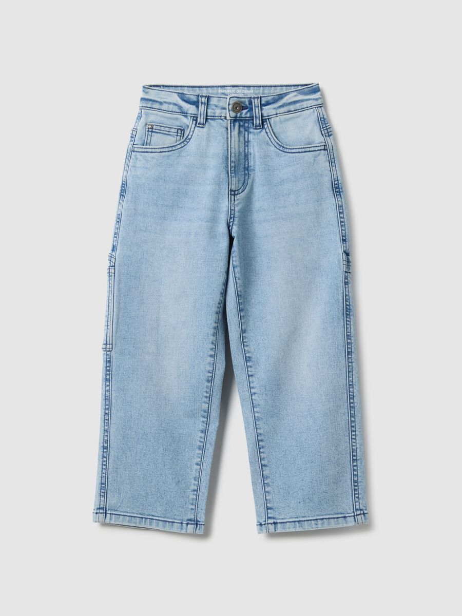 Regular fit blue denim jeans for kids_0