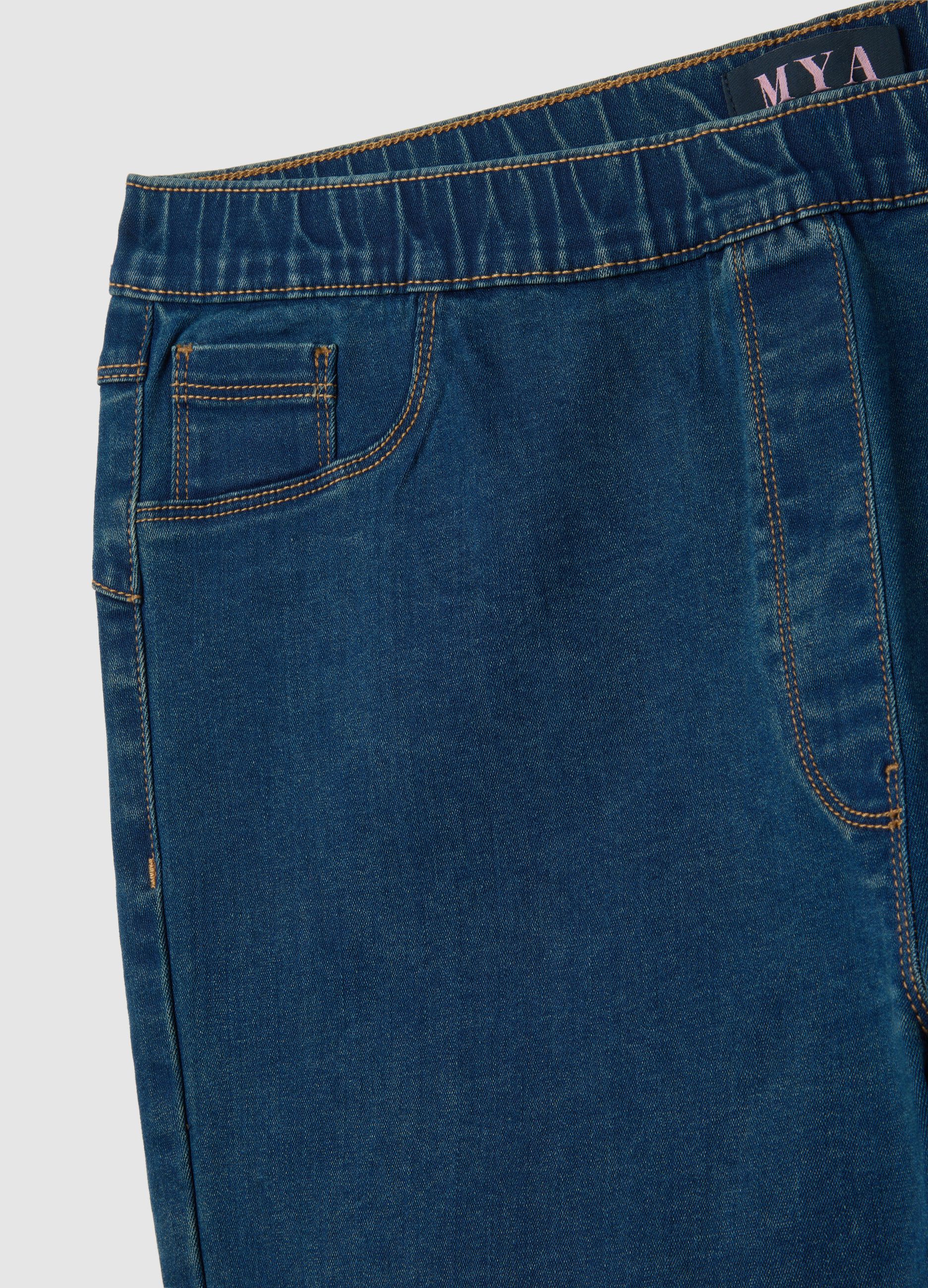 Women's blue denim regular fit jeggings
