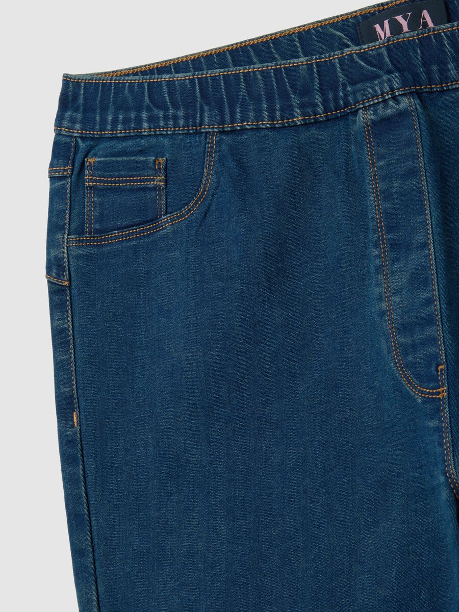 Women's blue denim regular fit jeggings_5