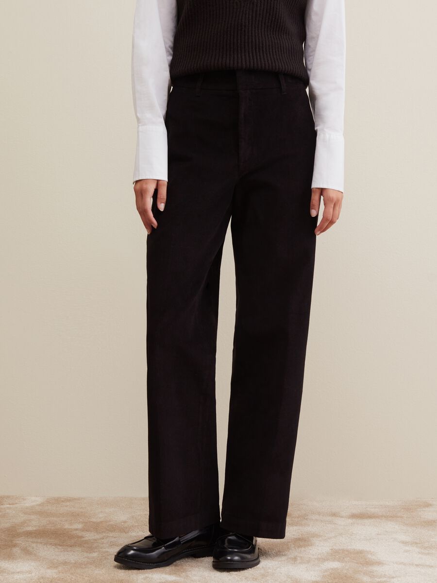Pantaloni straight fit in corduroy_1