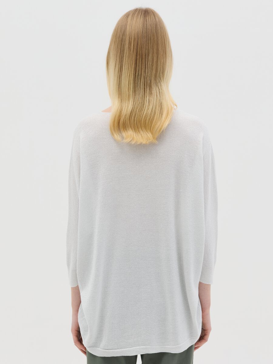 Grey lurex top with three-quarter sleeves_3