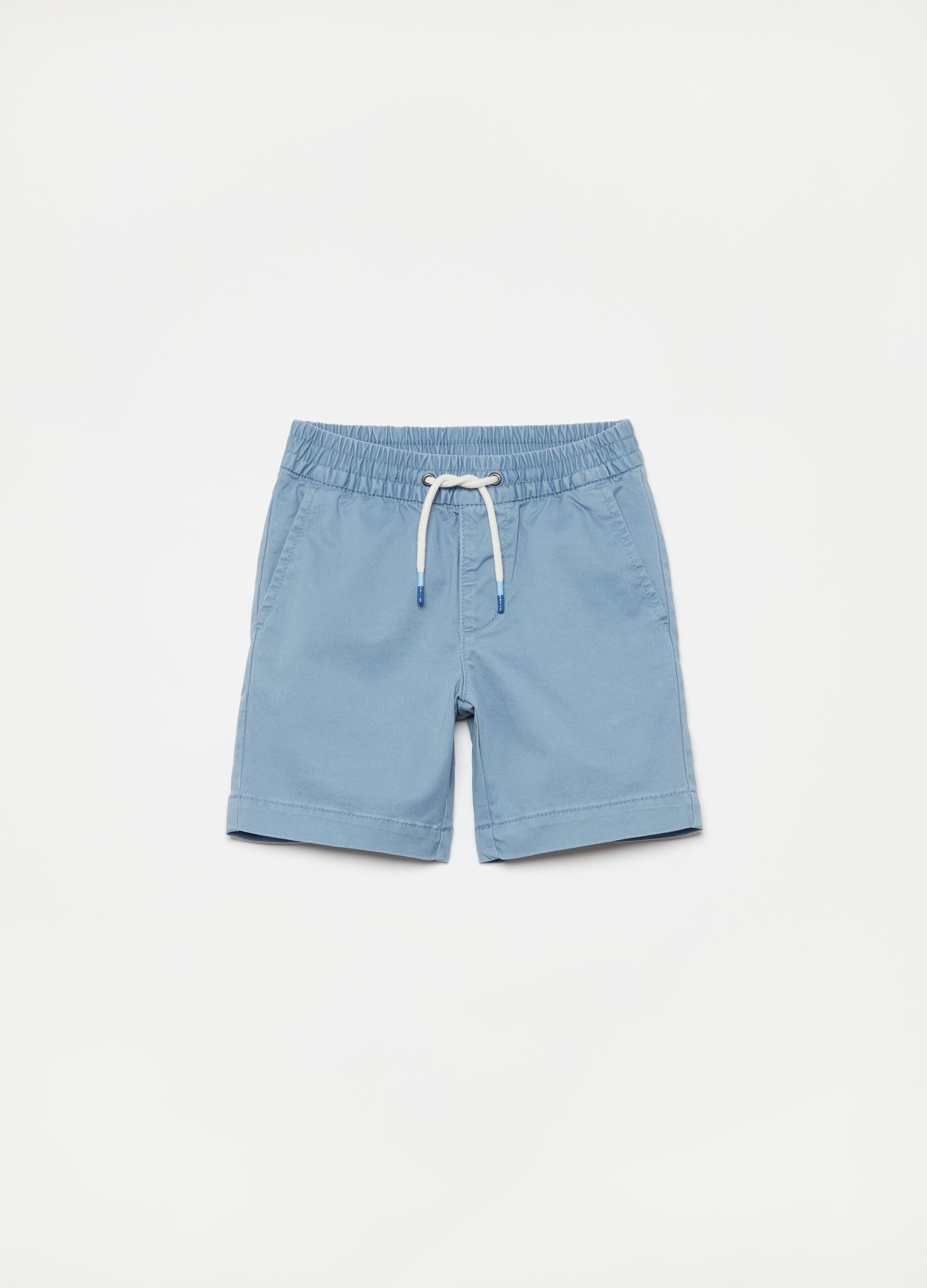 Shorts in twill con coulisse