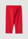 Girls' Red Slim Fit Cotton Stretch Leggings_1