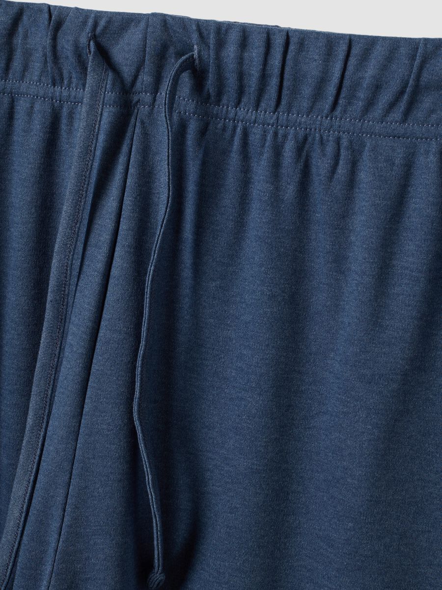 Mottled blue organic cotton pyjamas with crew neck_1