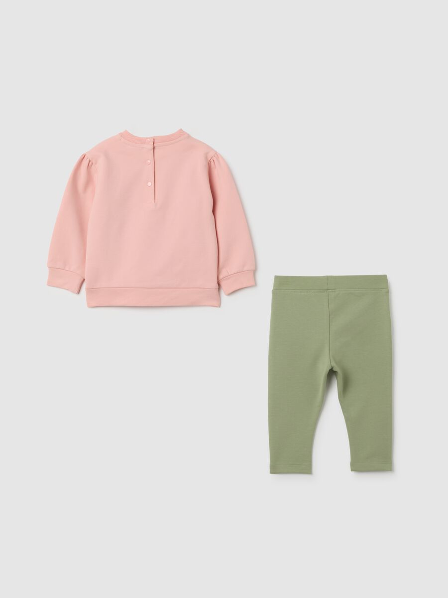 Completo da bambina in cotone rosa regular fit_1