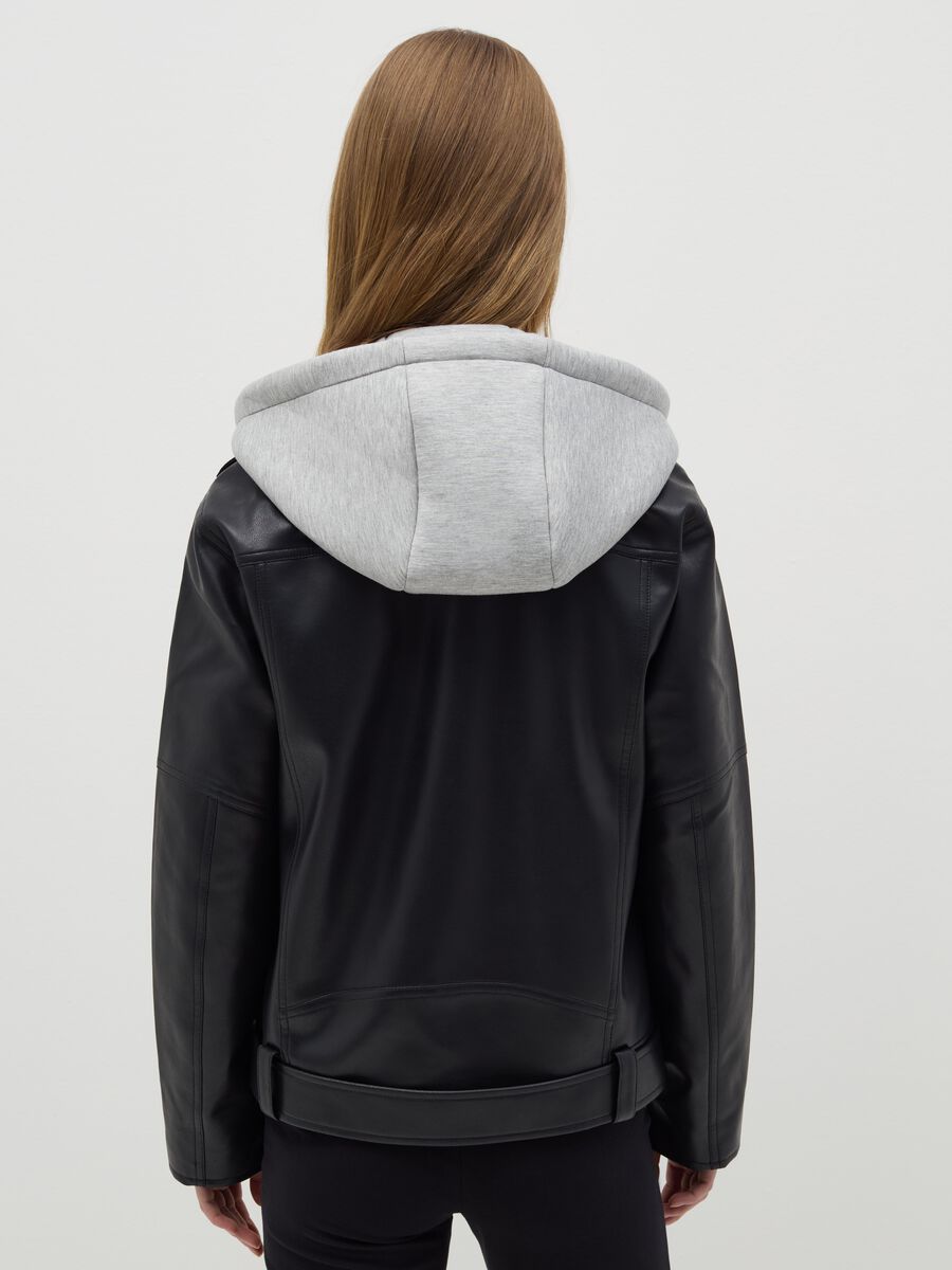 Black biker jacket with internal fleece_2