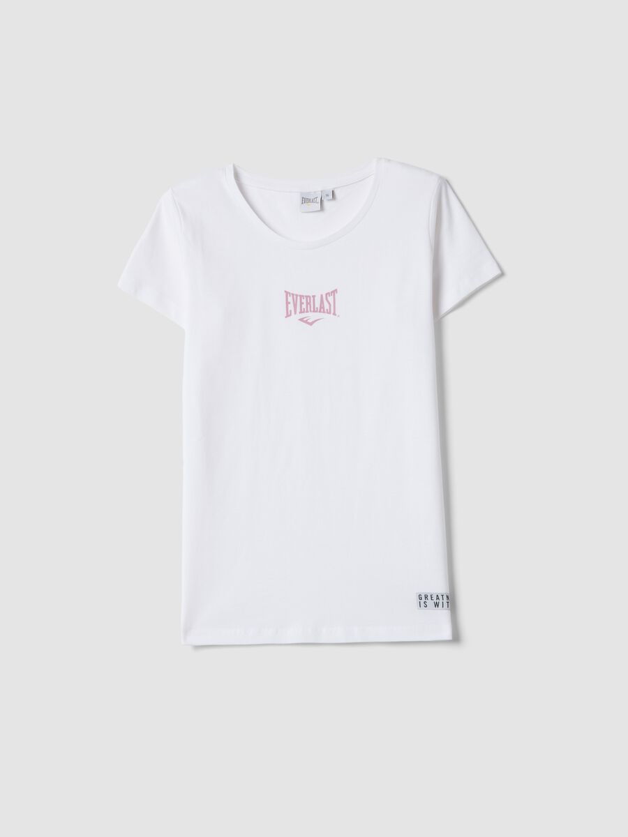 White regular fit pure cotton t-shirt with logo_0