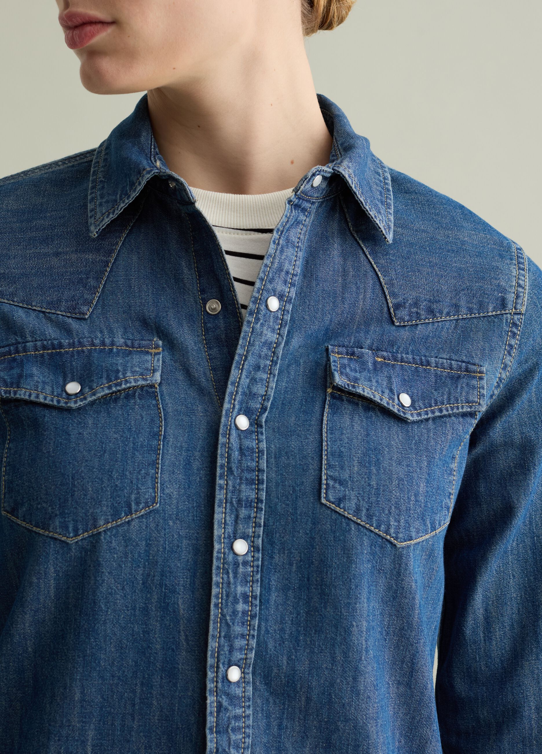 Camicia western in denim