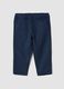 Children's regular fit blue linen-cotton blend chino trousers_0