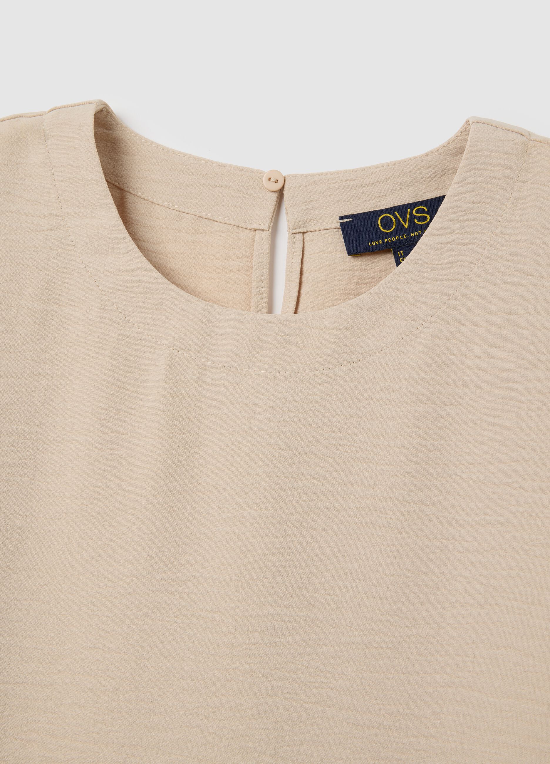 Women's beige regular fit t-shirt