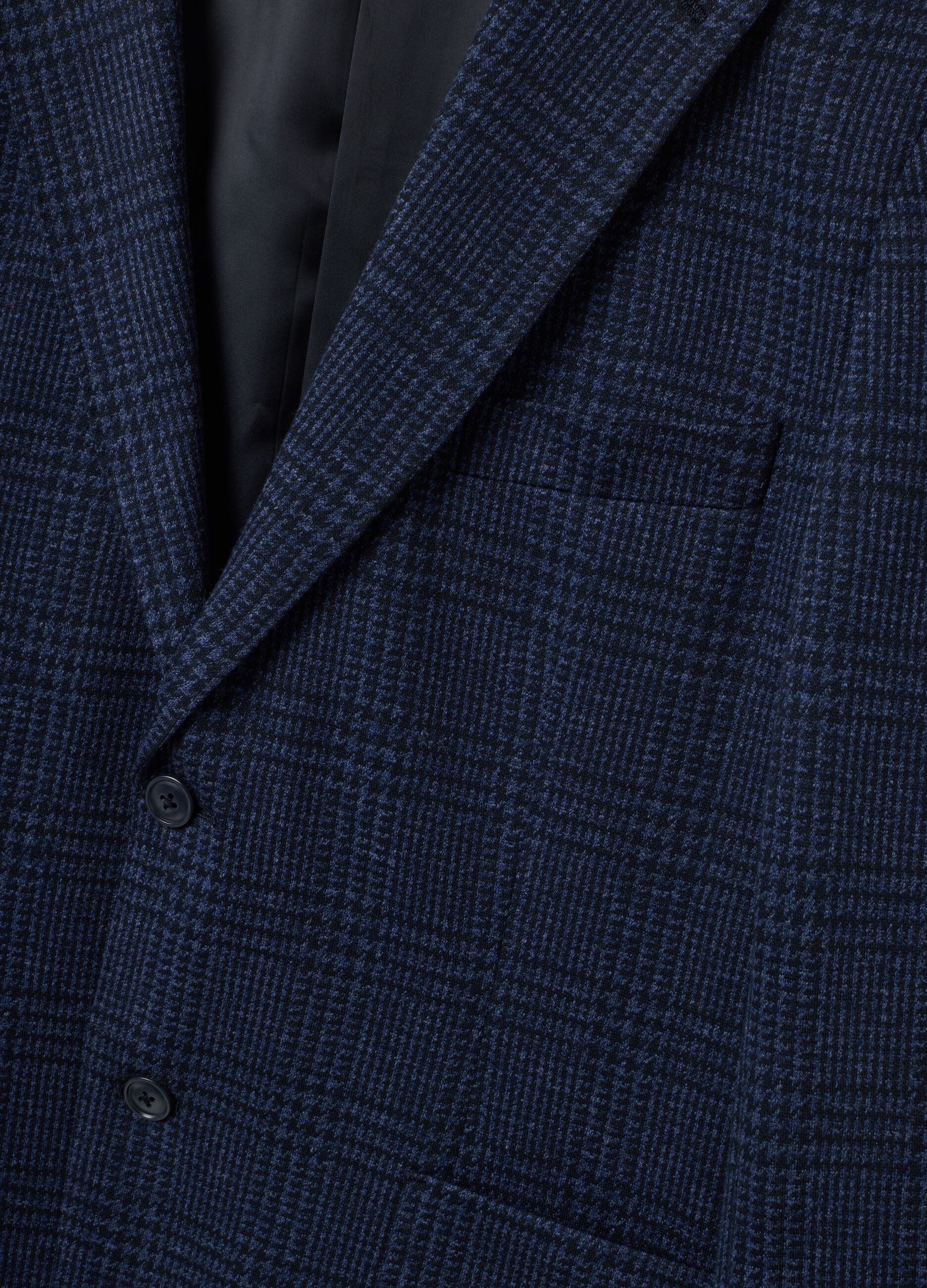 Indigo blue lined stretch-fabric blazer, regular fit