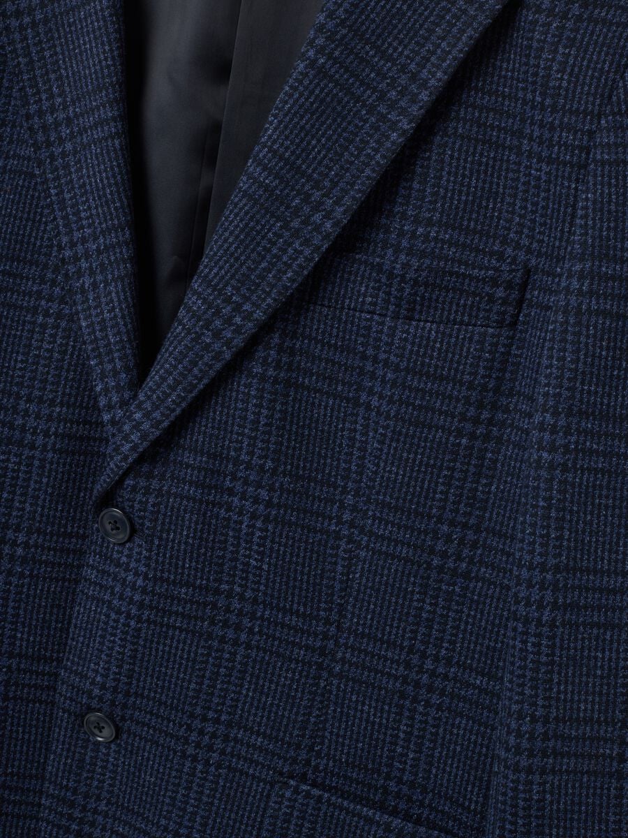 Indigo blue lined stretch-fabric blazer, regular fit_1