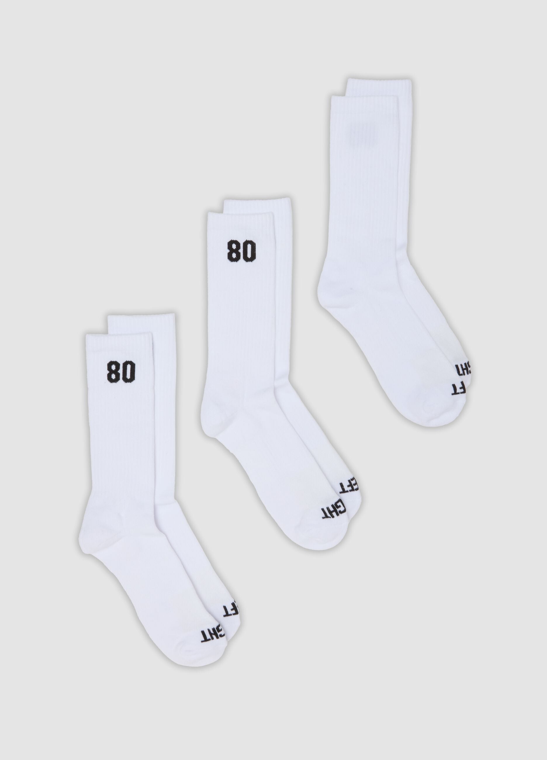 3-pack of white sporty socks in stretchy organic cotton