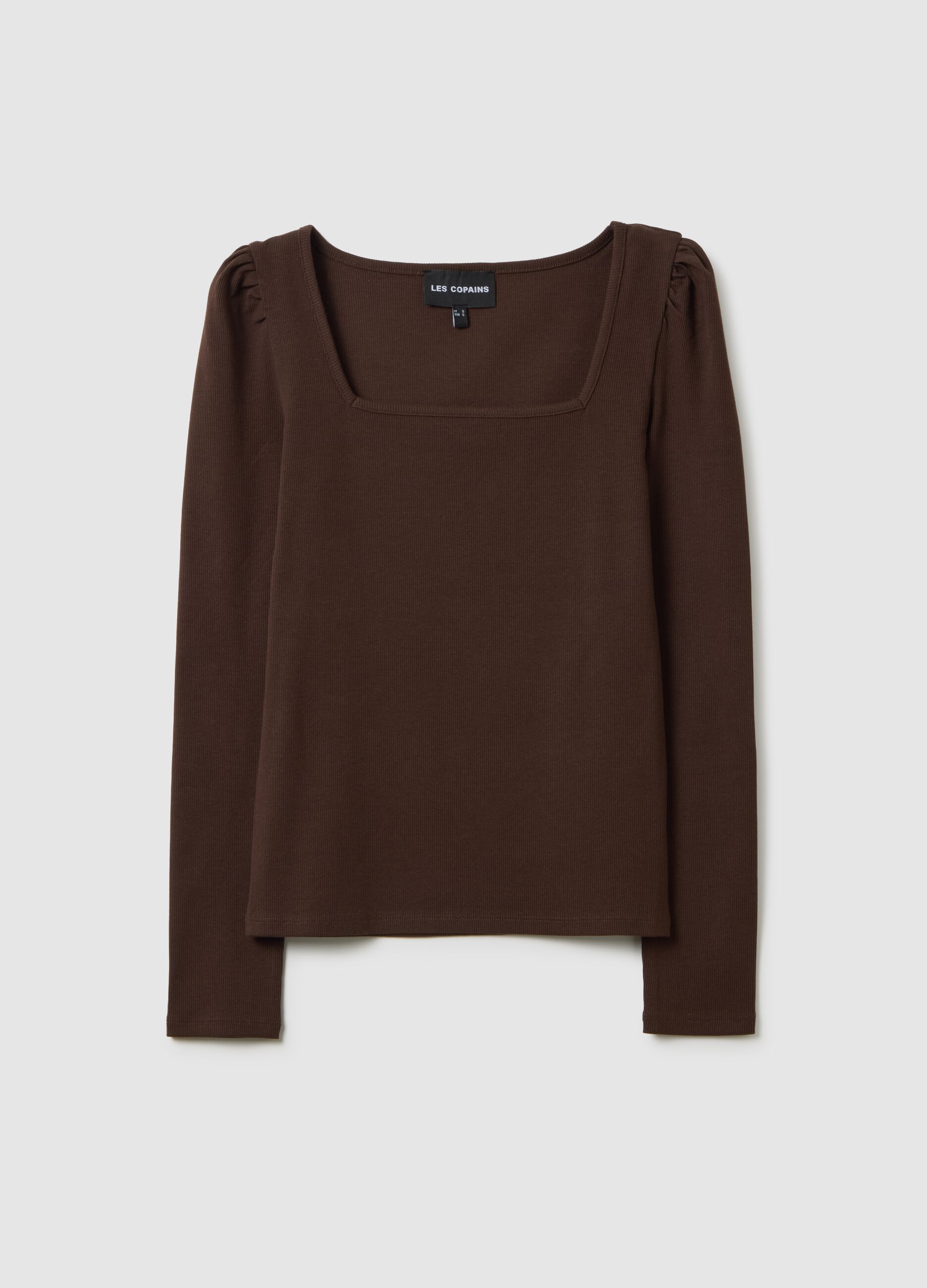 Stretch Long Sleeve Brown T-shirt