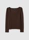 Stretch Long Sleeve Brown T-shirt_4