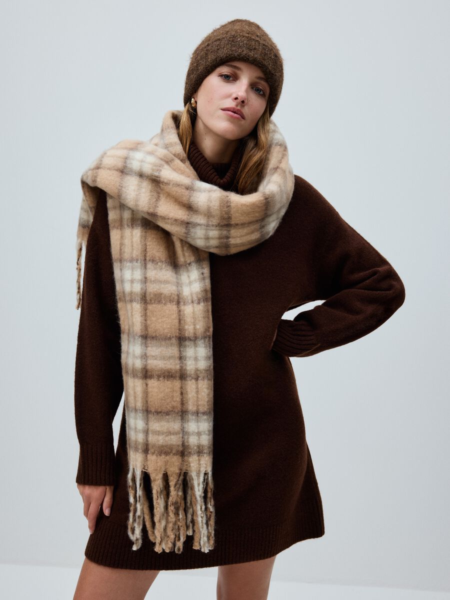 Maglione a collo alto marrone regular fit_0