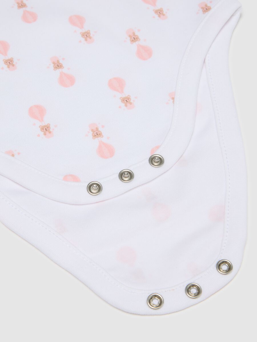 White and Pink Cotton Bodysuit for Girls_2