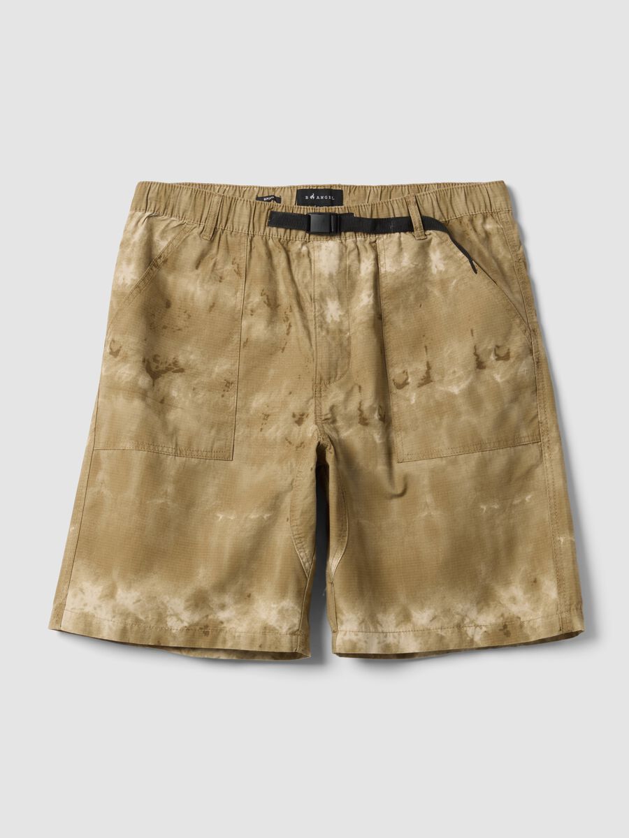 Beige baggy pure cotton Bermuda shorts_4