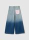 Girls' Super Wide Leg Multicolour Cotton Jeans_1