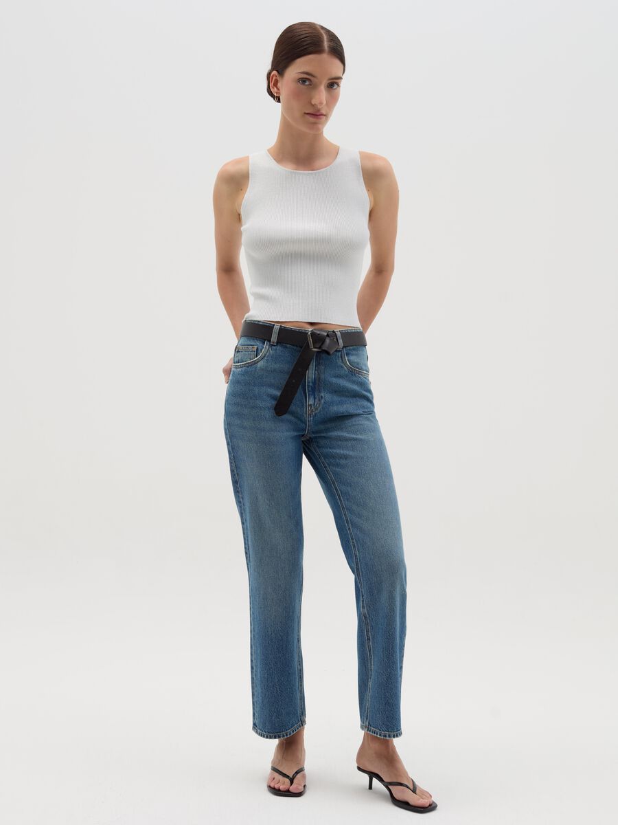 Ribbed lurex tank top_0