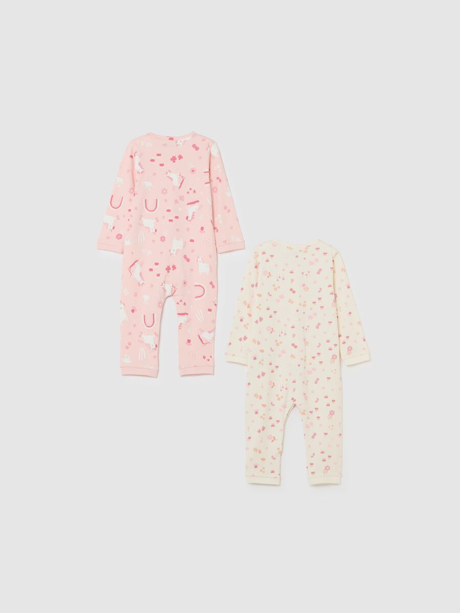 Multicolour pure cotton baby sleepsuit twin-pack_1