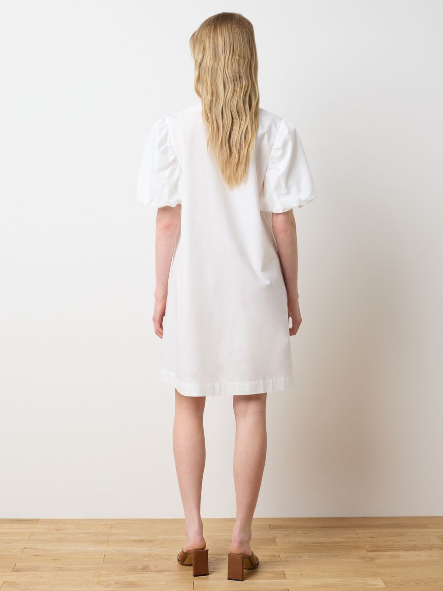 Women's white pure cotton dress regular fit_3