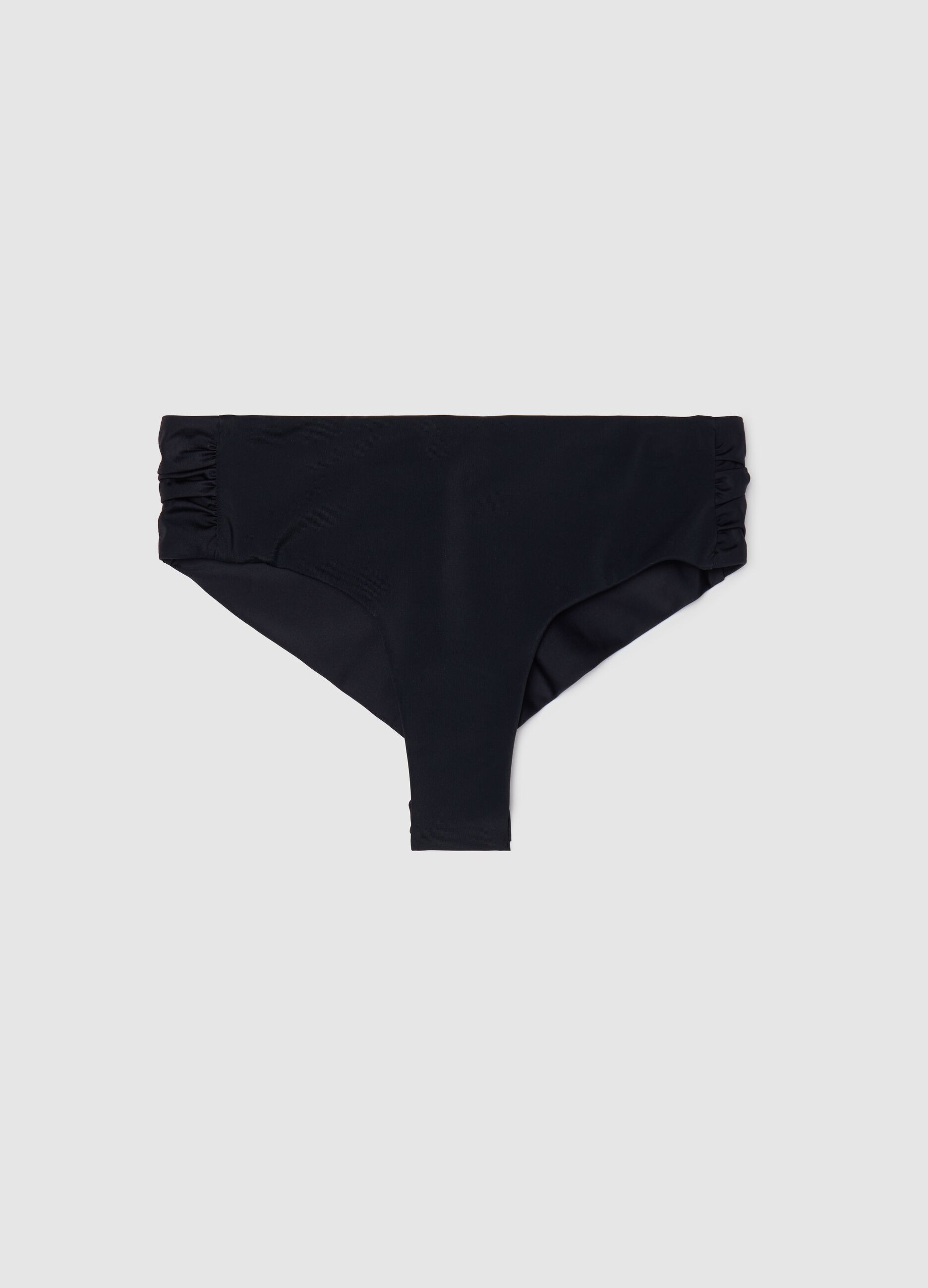 Black bikini French knickers with gathering