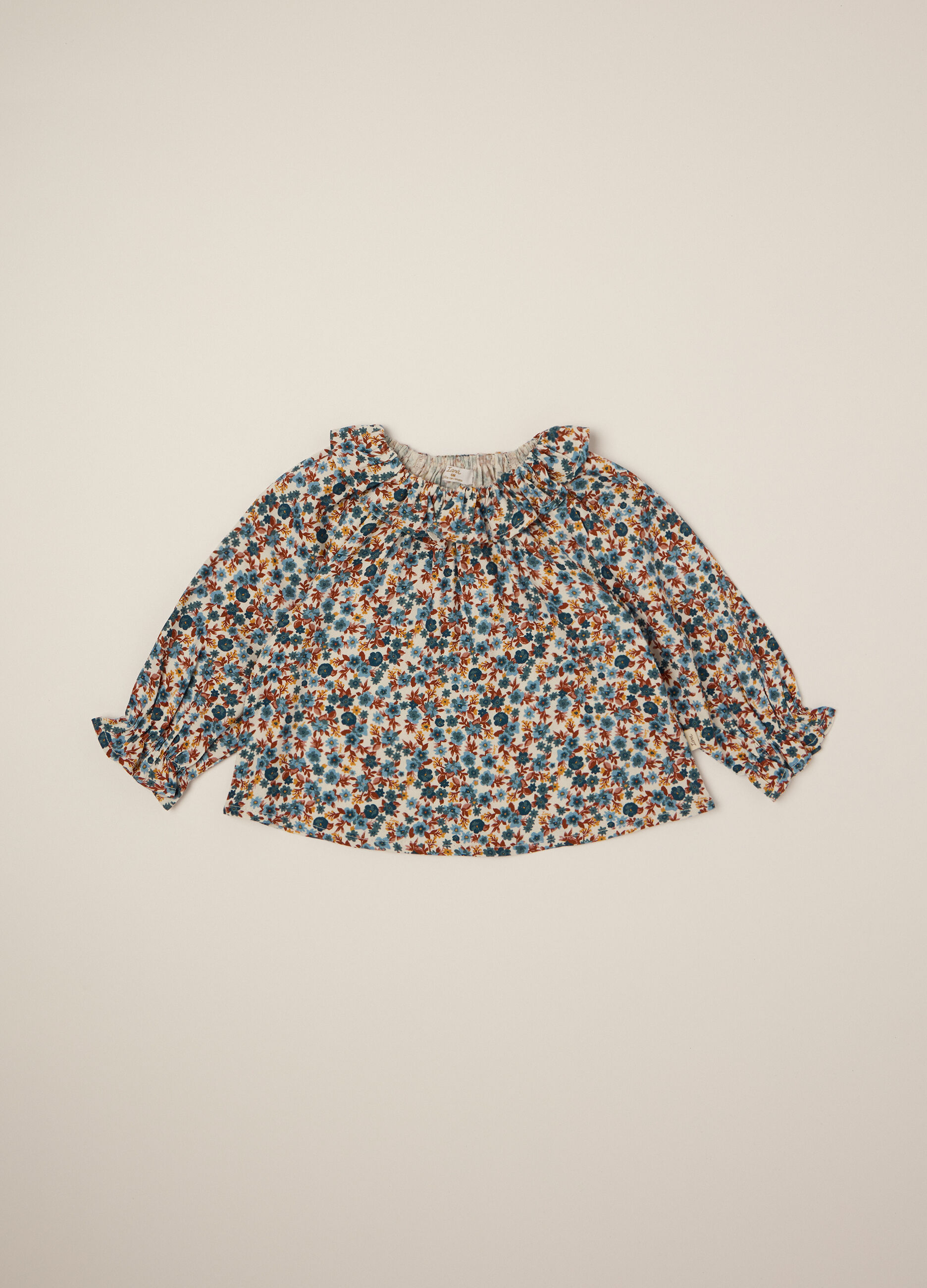 Multicolour viscose blouse with floral print