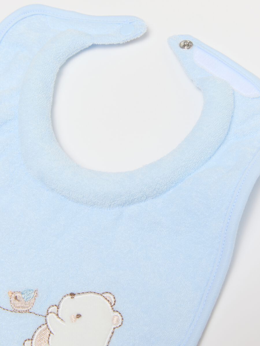 Pack of two blue pure cotton regular fit bibs for infants_2